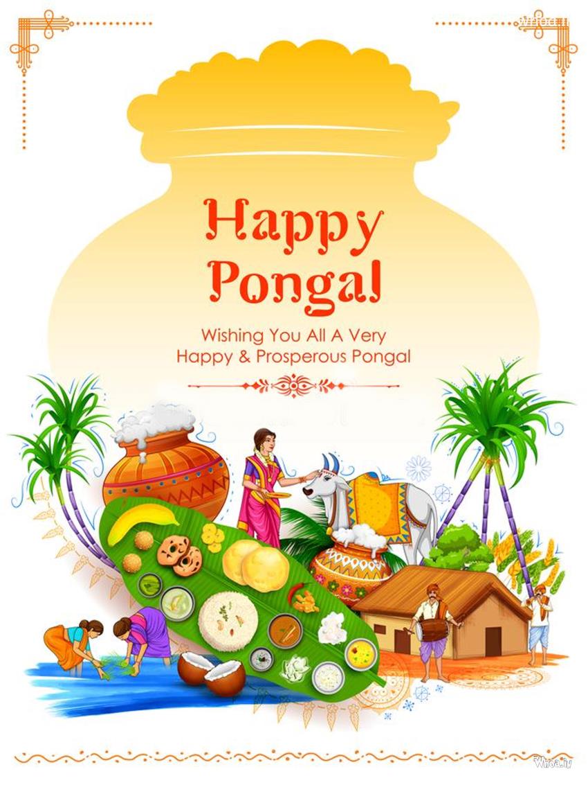 Wishing You All A Very Happy & Prosperous Pongal Image,Photo
