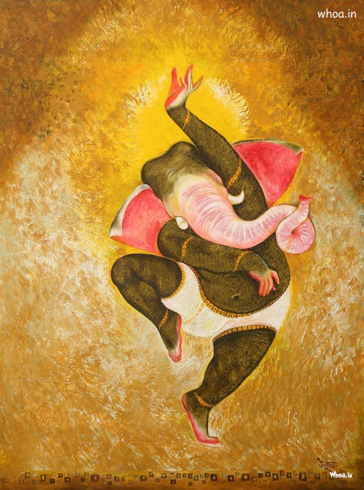 Deva Shree Ganesha Art Graphics Wallpapers 4K Painting Ganpati Bapa Moriya Happy Ganesh Chaturthi