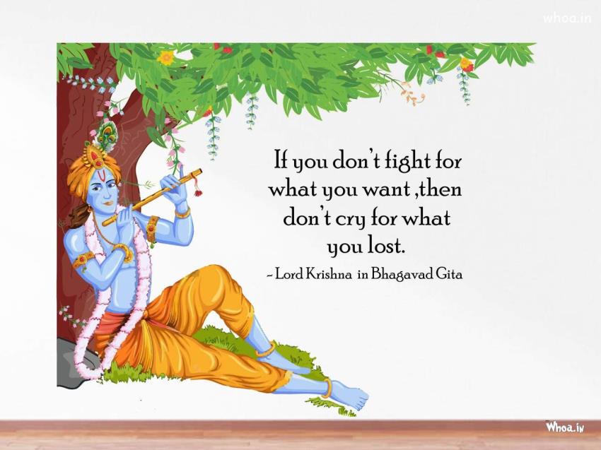 Krishna  Krishna Wallpepar With Bhagavad Gita Quotes Krishna Teache Us How Can Get Success In Life