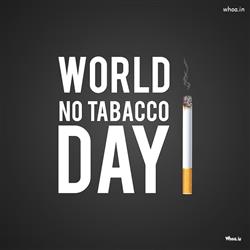 Black background with world no tobacco pictures