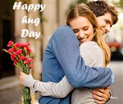 Couple with flower Happy hug day pictures