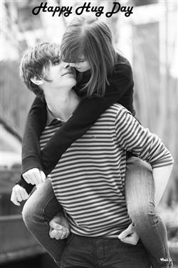 Cute couple with happy hug day mobile wallpaper