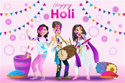 Happy holi cartoon images and pictures 