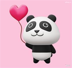 pink balloon with cute panda images latest
