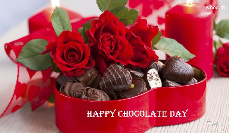 Happy Chocolate Day Special Chocolates With Flower Images