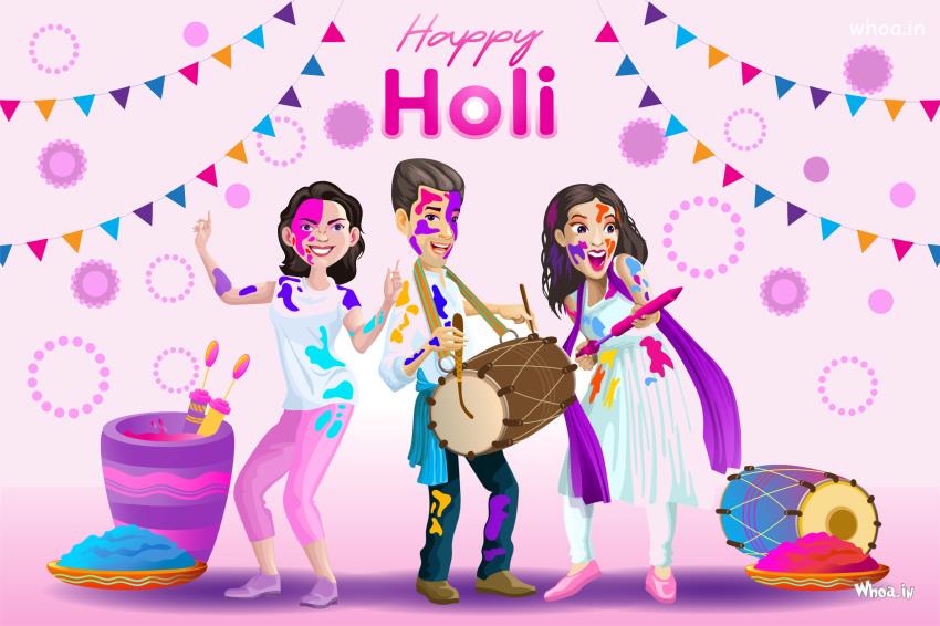 Happy Holi Cartoon Images And Pictures , Happy Holi 2023