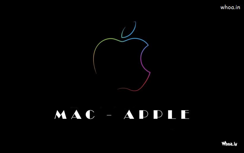 Mac Aaple Colour Logo With Black Background Window Wallpaper