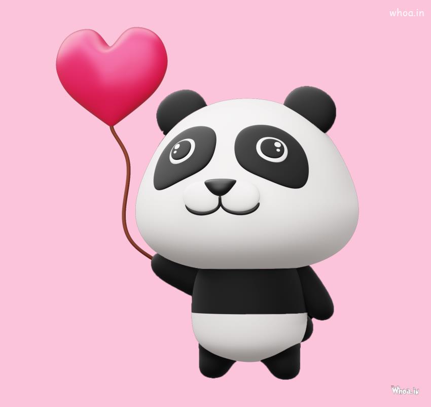 Pink Balloon With Cute Panda Images Latest , Best Panda Imgs