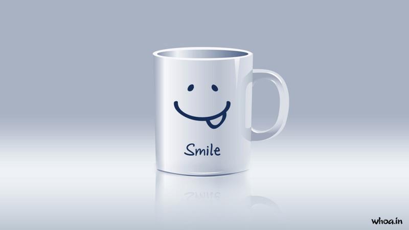 3D Smiley Cup Wallpaper