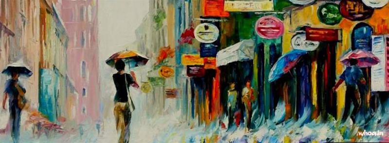 Facebook Rain Oil Painting Cover - Whoa.In