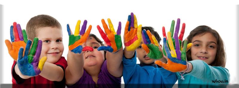 Finger Painting Children Facebook Cover