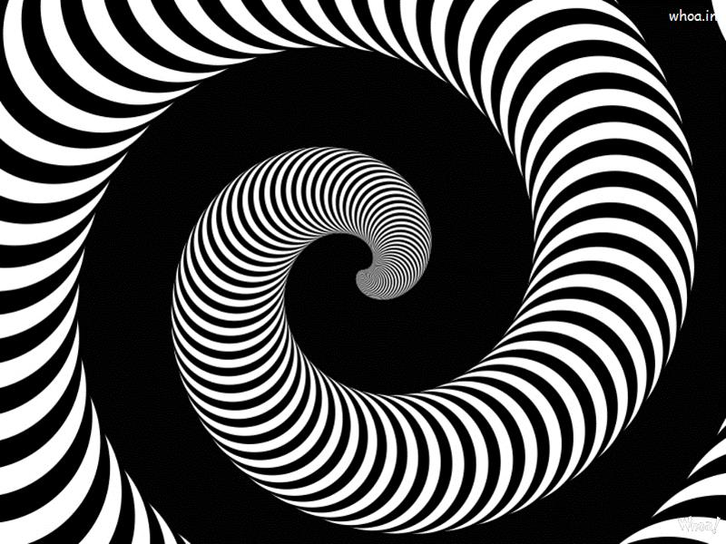 Black And White Optical Illusions Creative Round Shape   