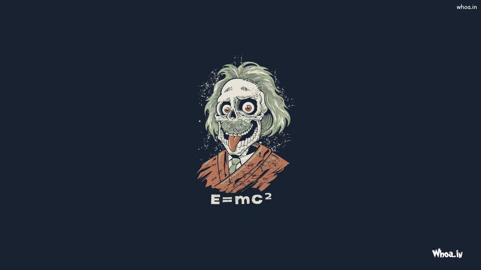 Albert Einstein Skull Face Funny HD Wallpaper