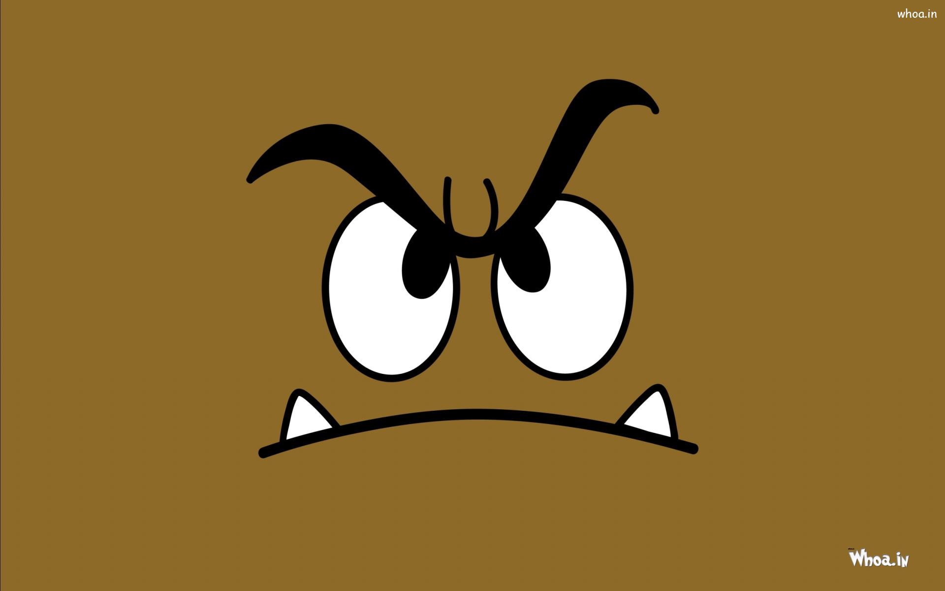 Angry Toon Goomba Funny Face HD Cartoon Wallpaper