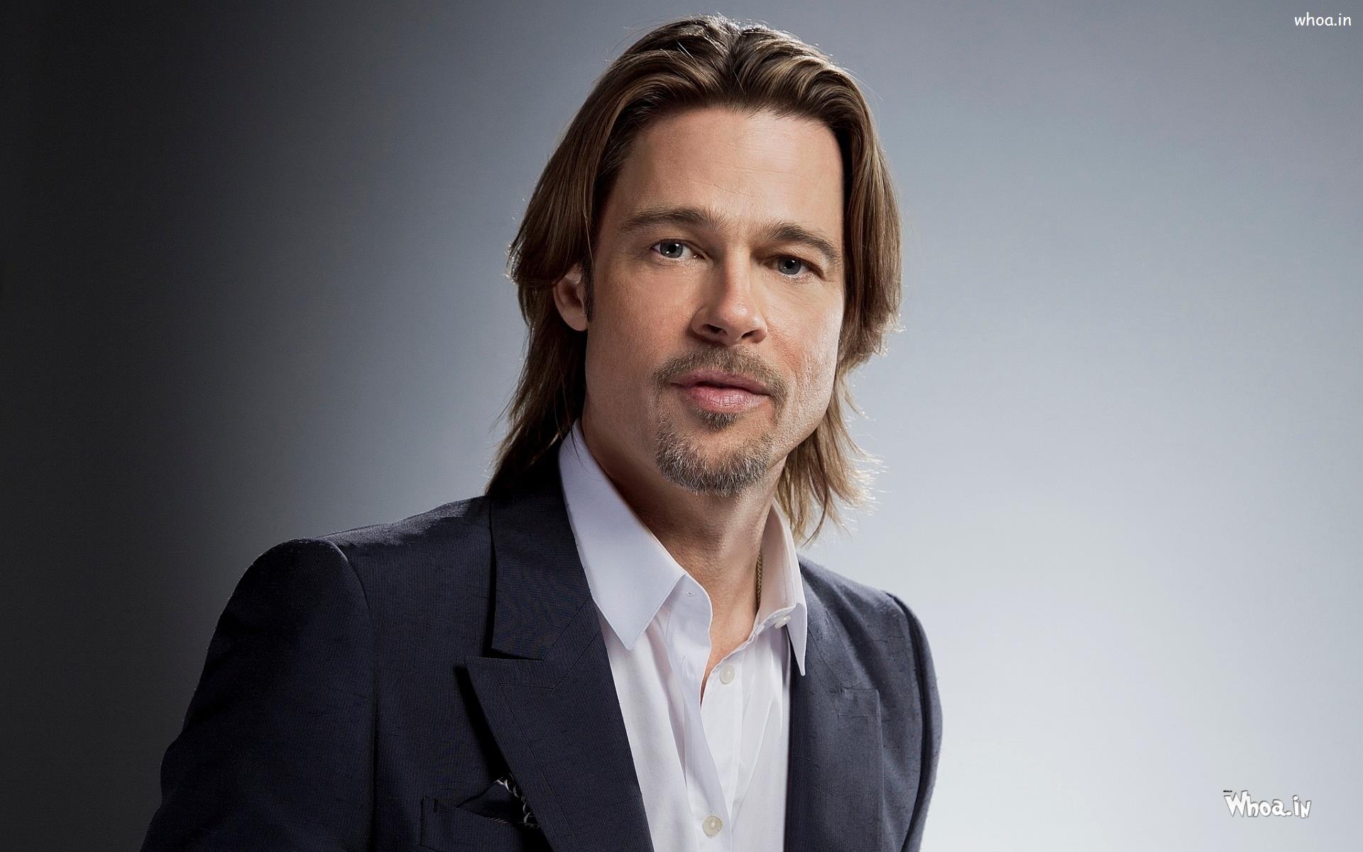 Brad Pitt Black Suit With Face Closeup Hd Hollywood Actor Wallpaper