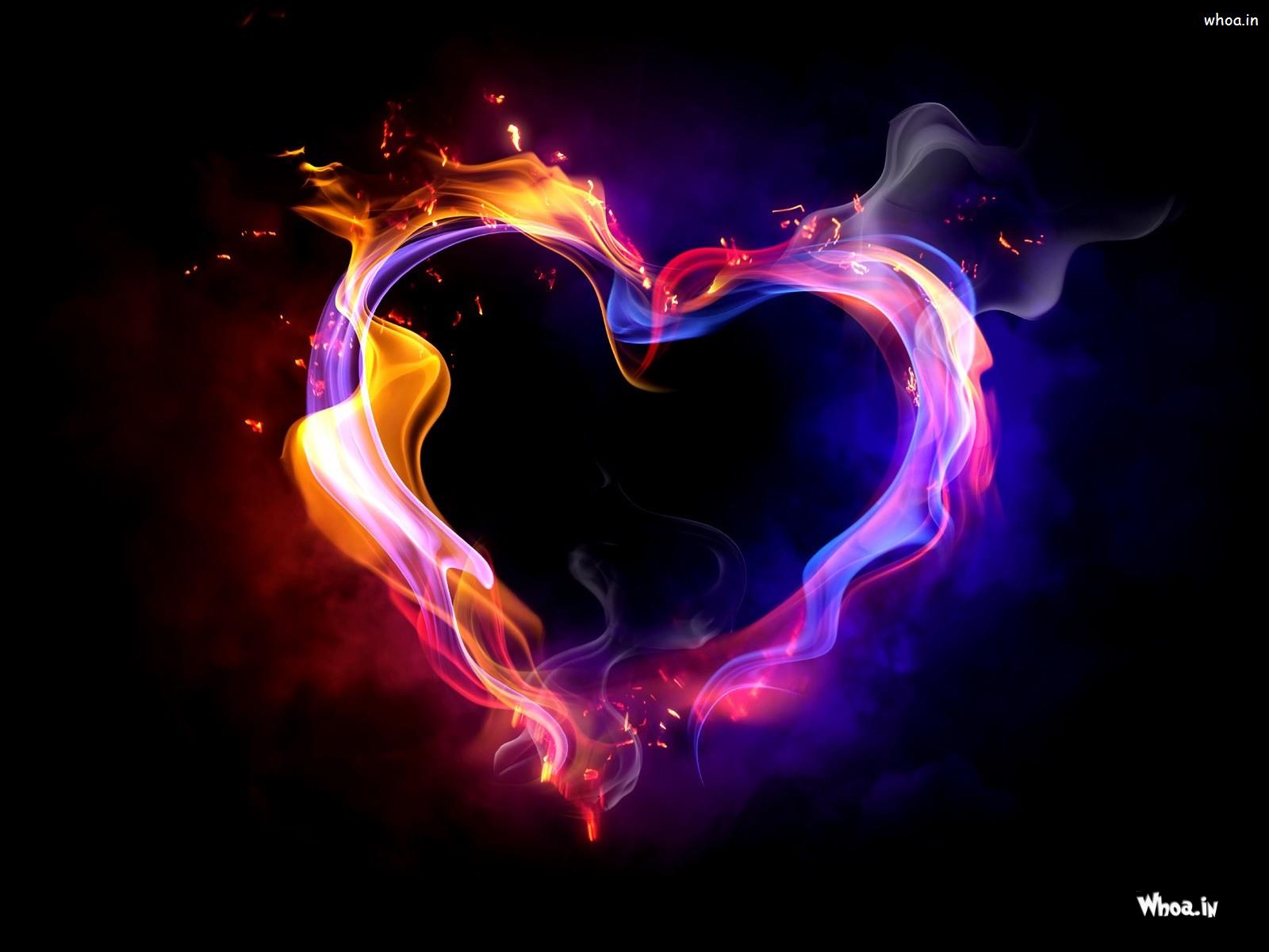Burning Heart Love Wallpaper