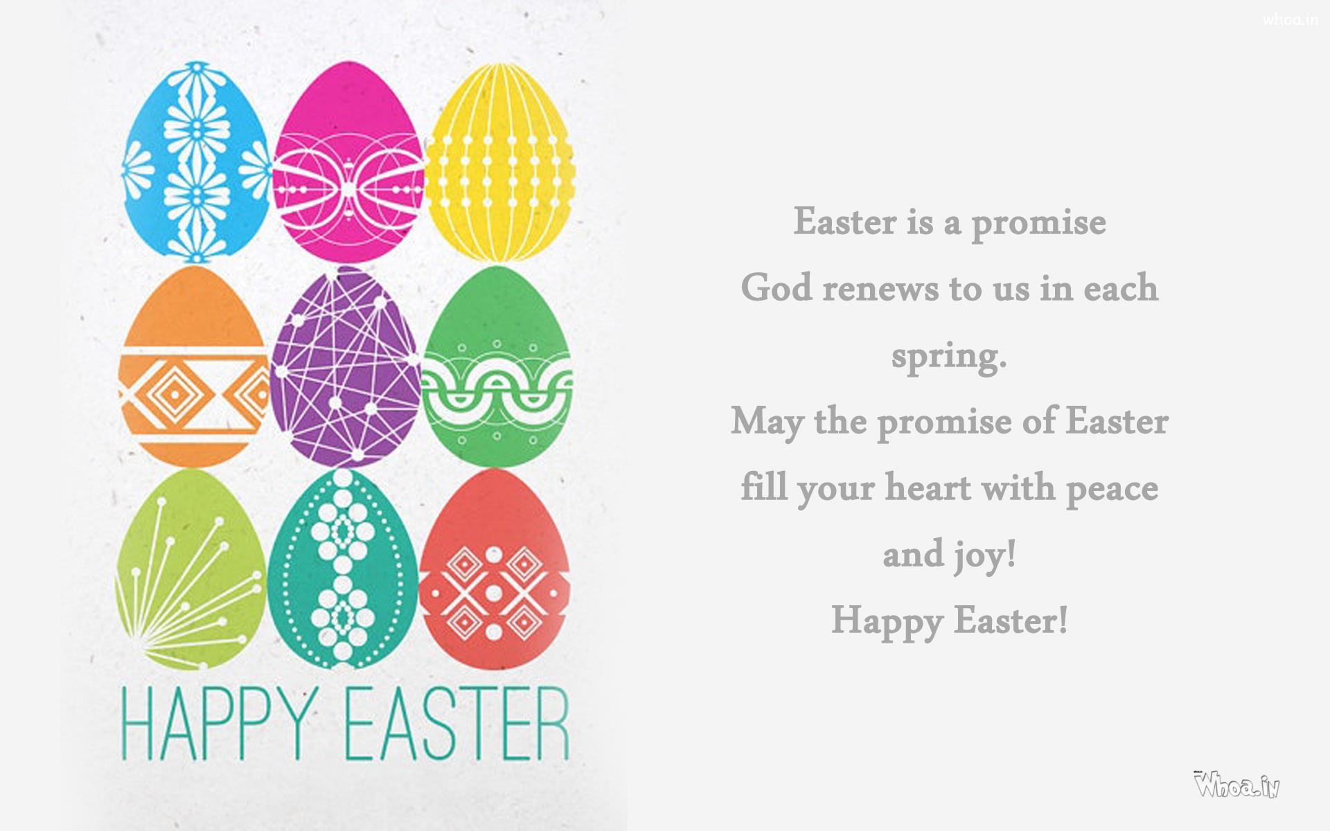 Easter Greetings In White Background And Quote Wallpaper