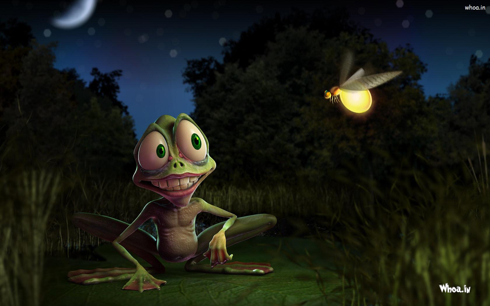 Frog Entertaining 3D Animated HD Wallpaper