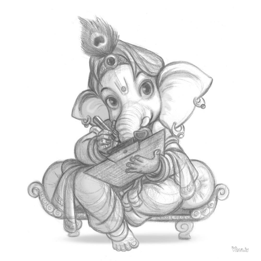 Ganesha Drawing Sketch Best Unique Pic , Ganpati Pencil Art