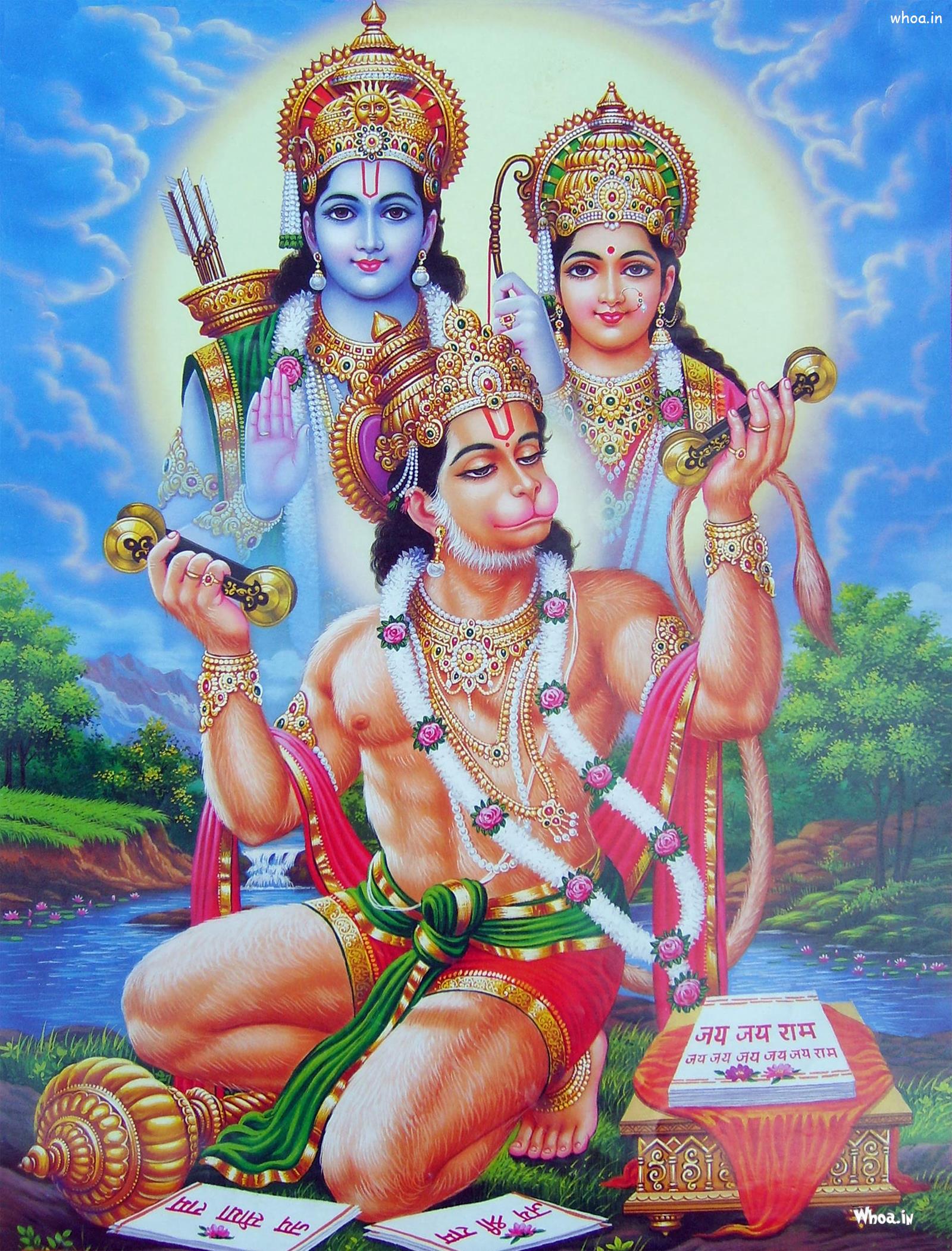 Hanuman Worshipping Shri Ram Wallpaper