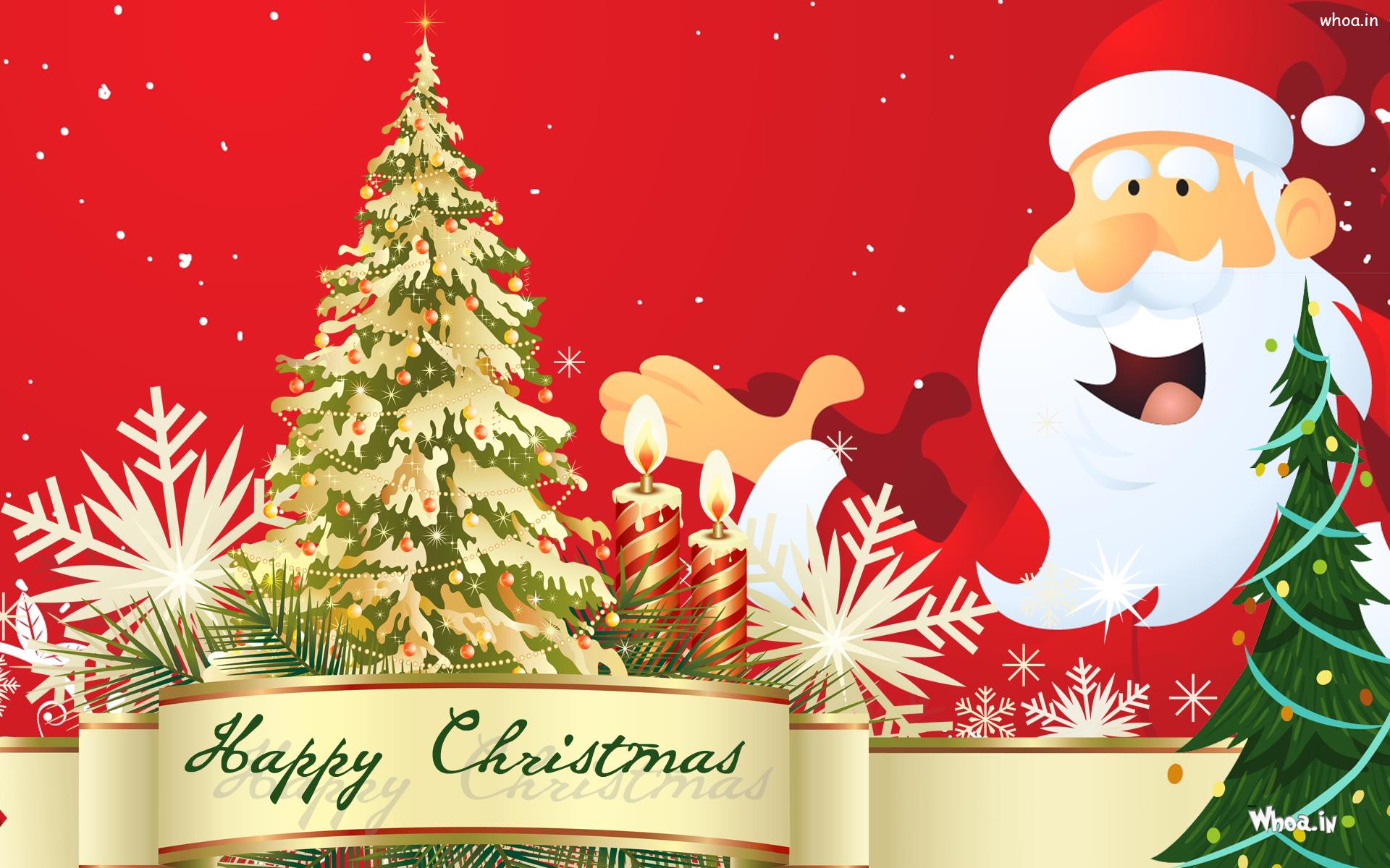 Happy Christmas Santa Claus Hd Wallpaper For Desktop