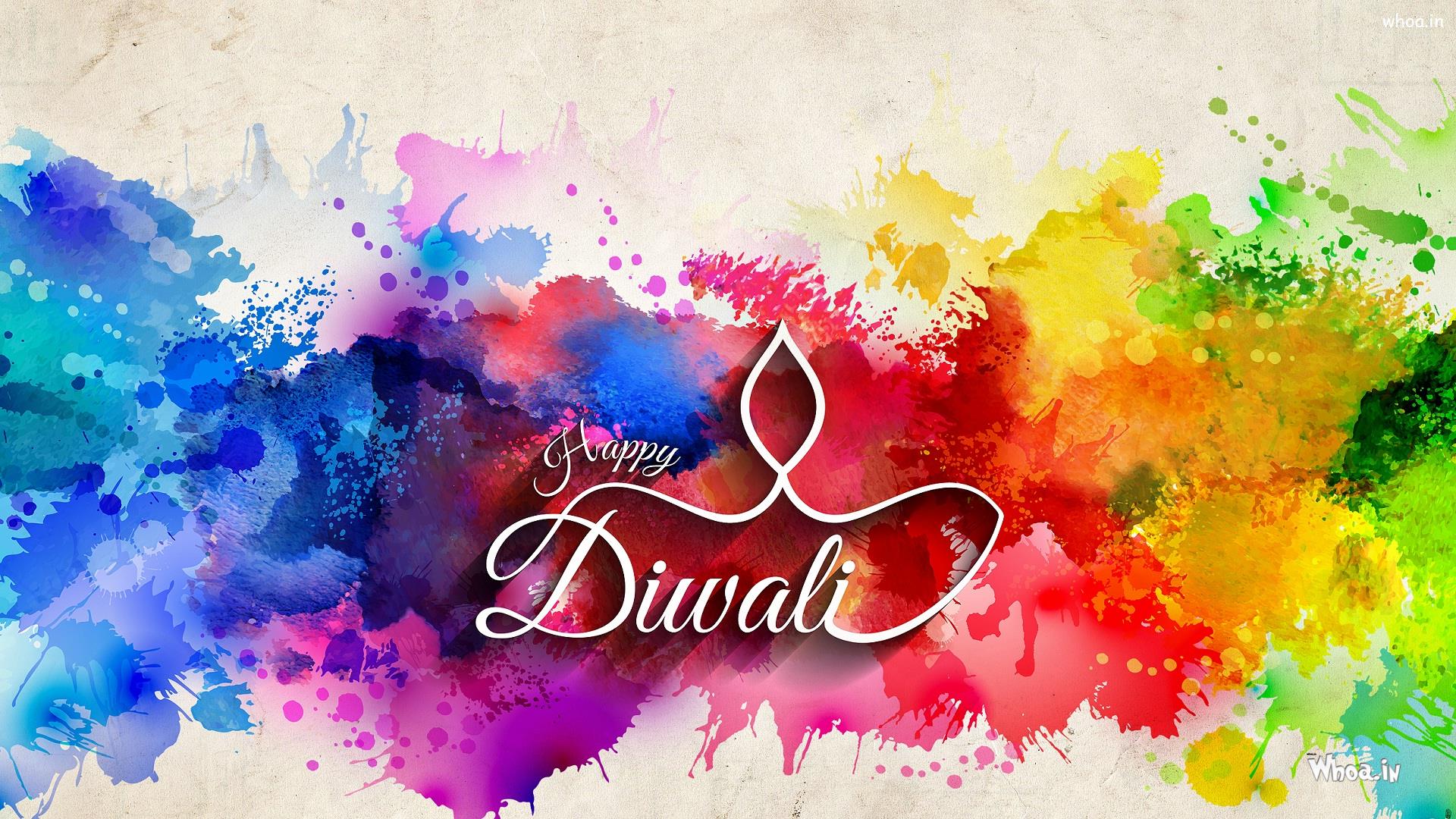 Happy Diwali With Colorful Background HD Wallpaper