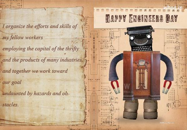 Happy Engineers Day Creative Robot Wallpaper