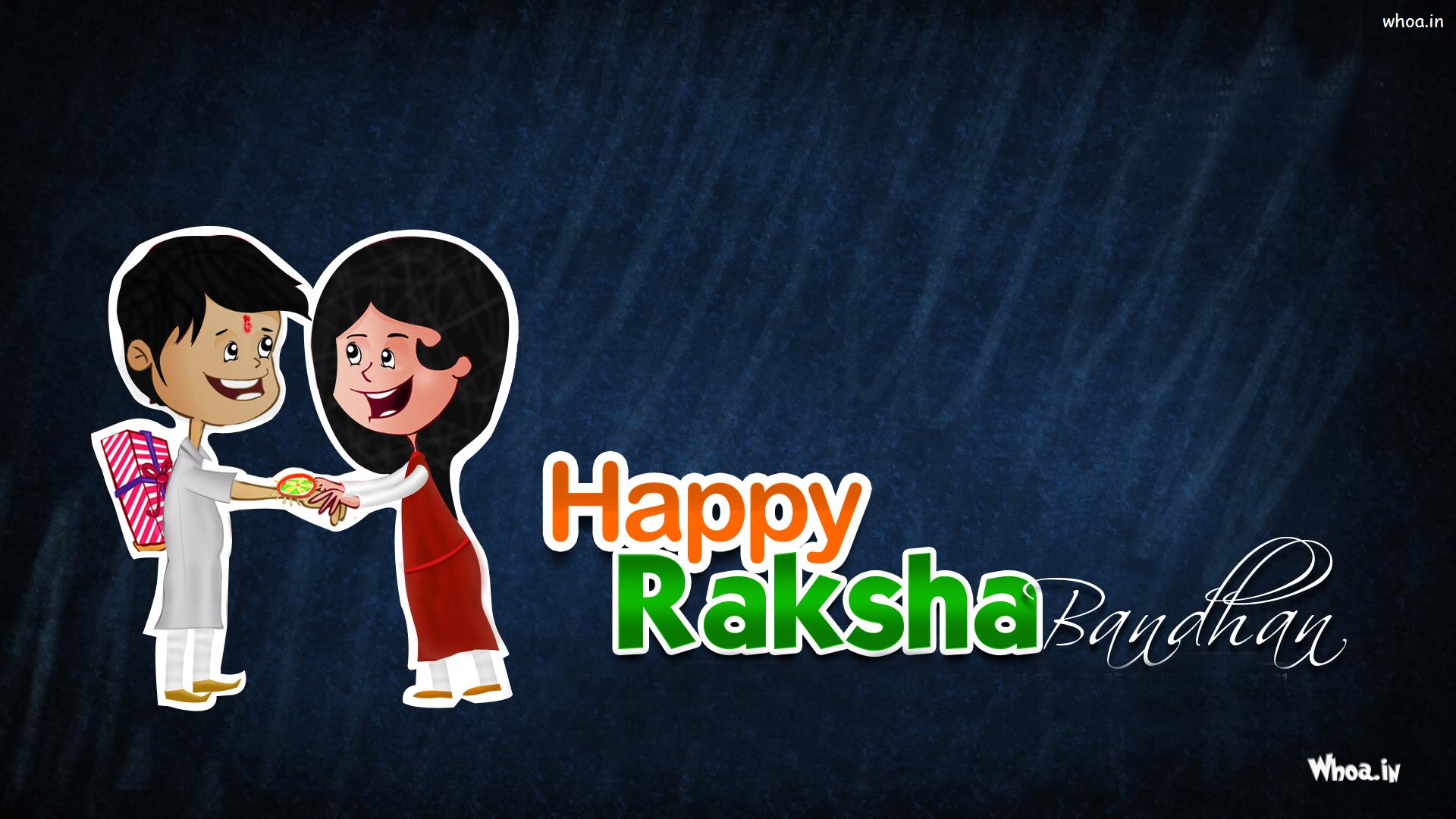 Happy Raksha Bandhan Cartoon Wallpaper