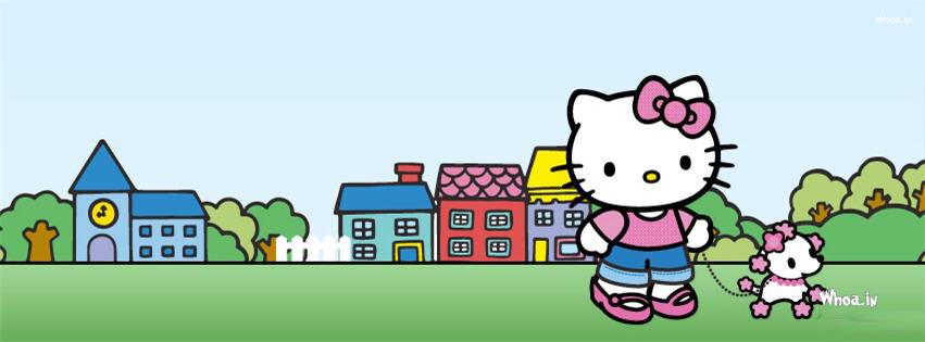 Hello Kitty Cartoon And Her Dog Fb Cover