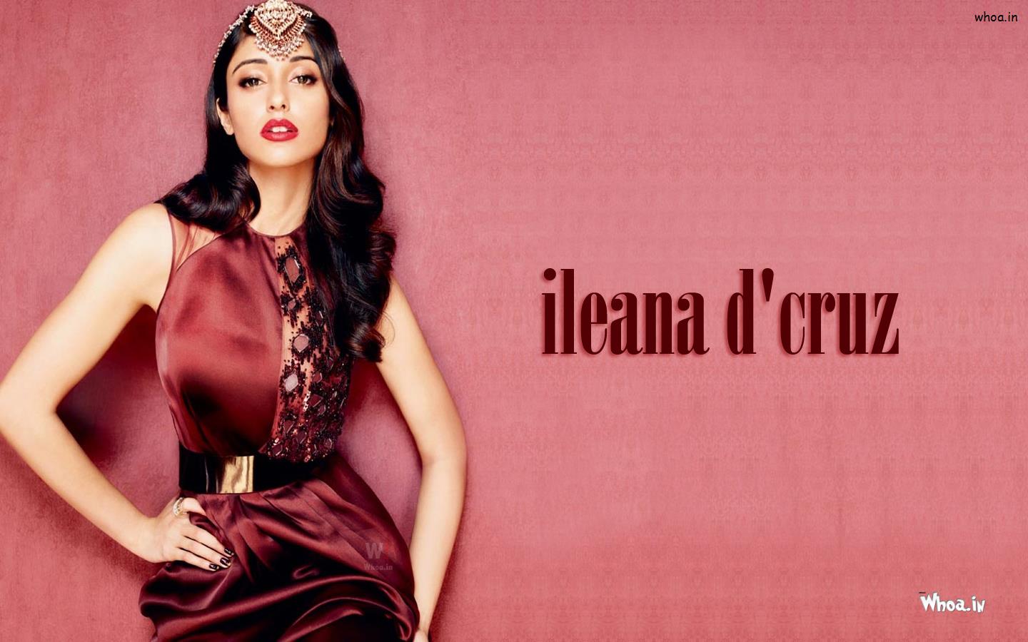 Ileana D'cruz Hot Red Dress And Red Lips Hd Wallpaper