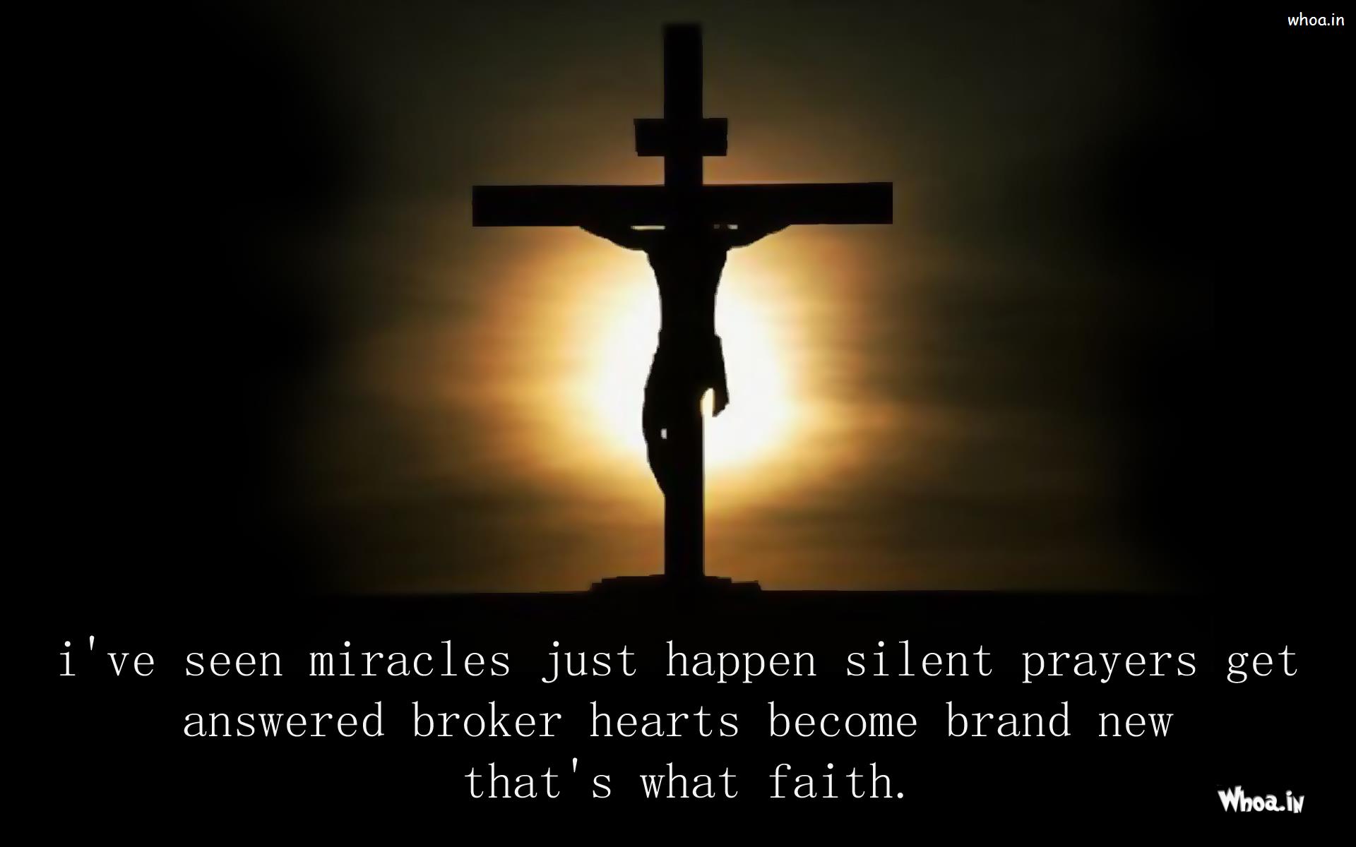Jesus Christ And Cross With Dark Background And Quotes HD Wallpaper