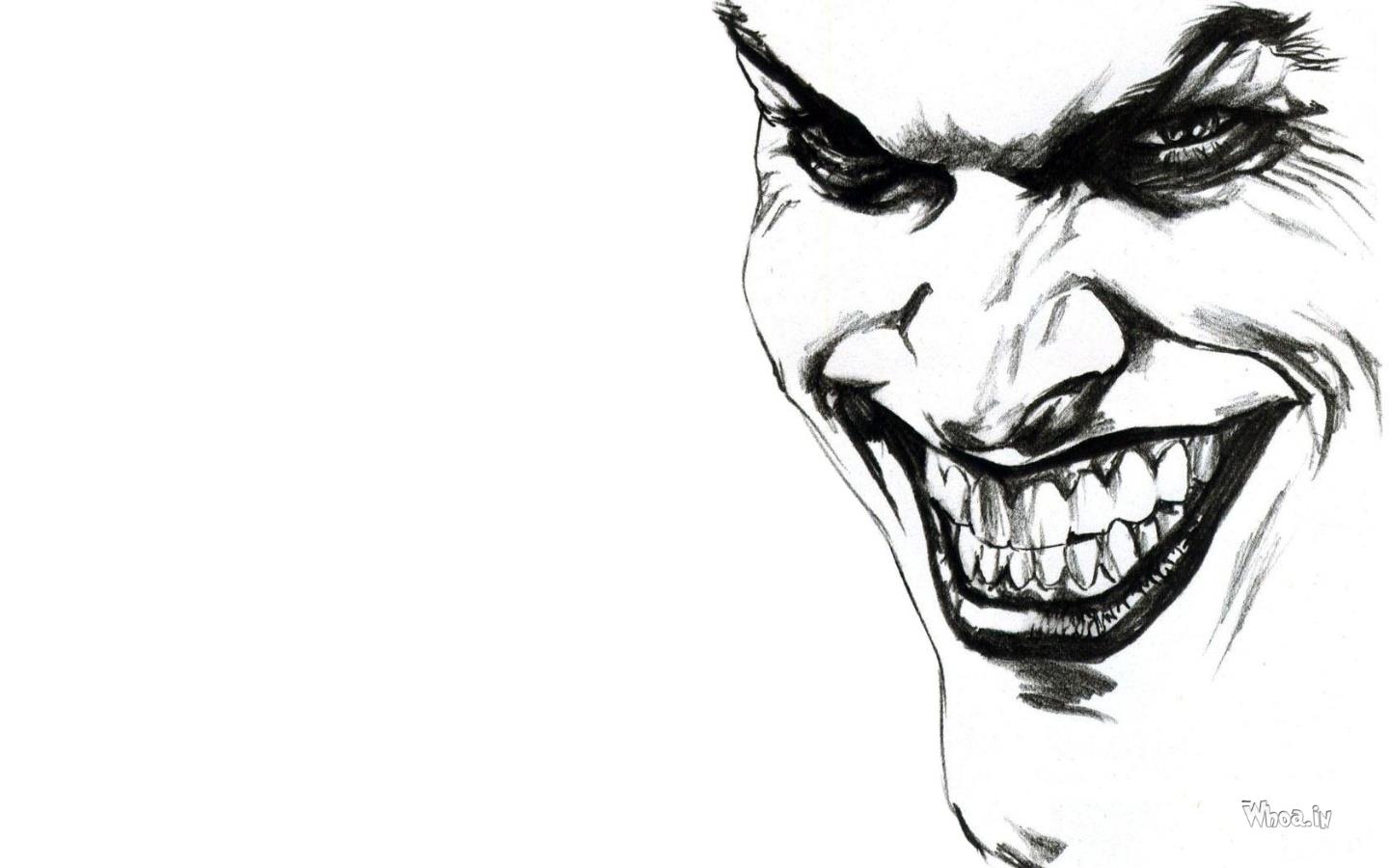 Joker Smile Pencil Sketch Funny Art Wallpaper