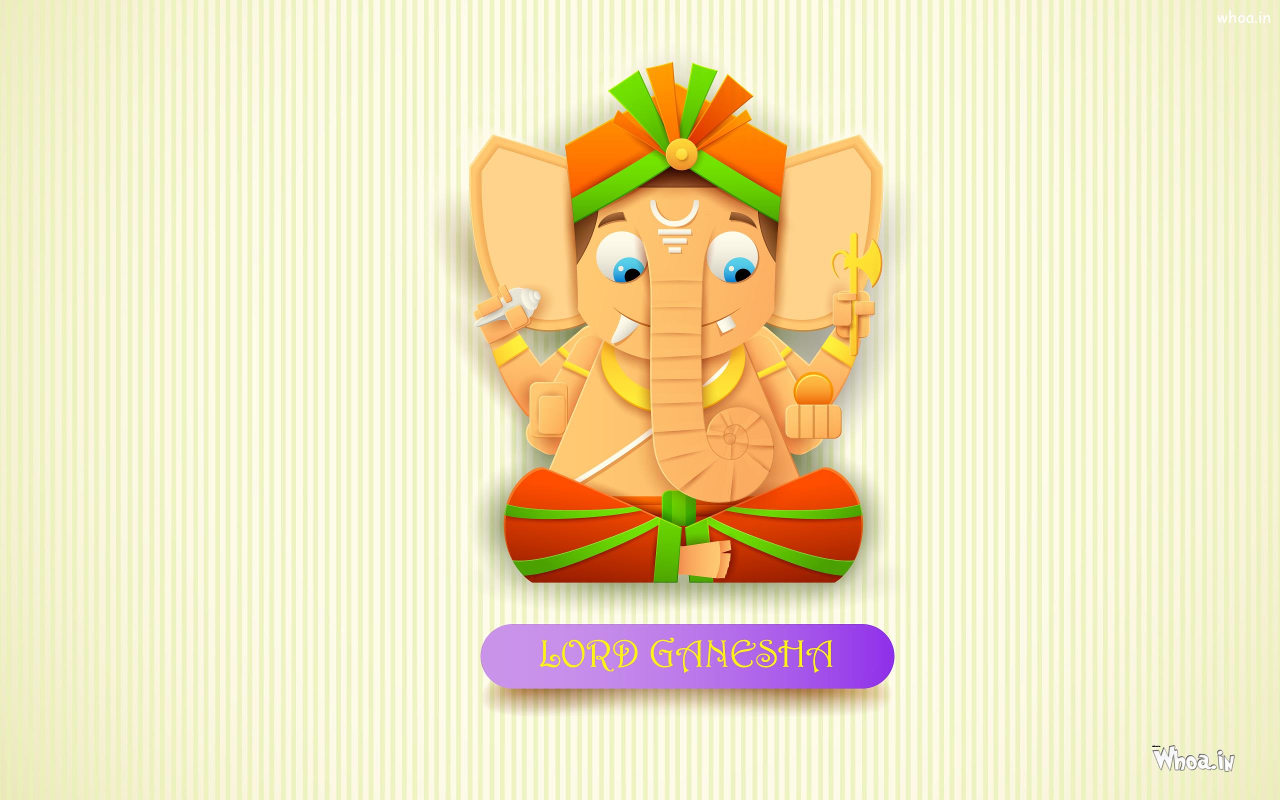 Lord Ganesha Cartoon HD Wallpaper