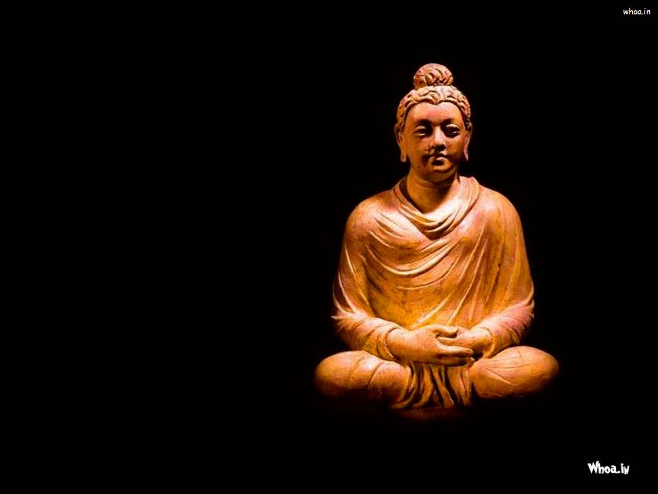 Lord Gautama Buddha With Dark Background Wallpaper