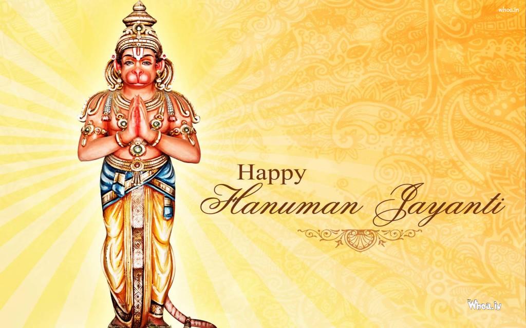 Lord Hanuman Jayanti With Standing Statue HD Wallpaper