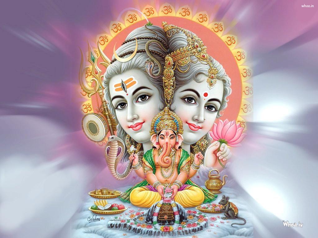 Lord Shiva And Mata Parvathi Art HD Wallpaper