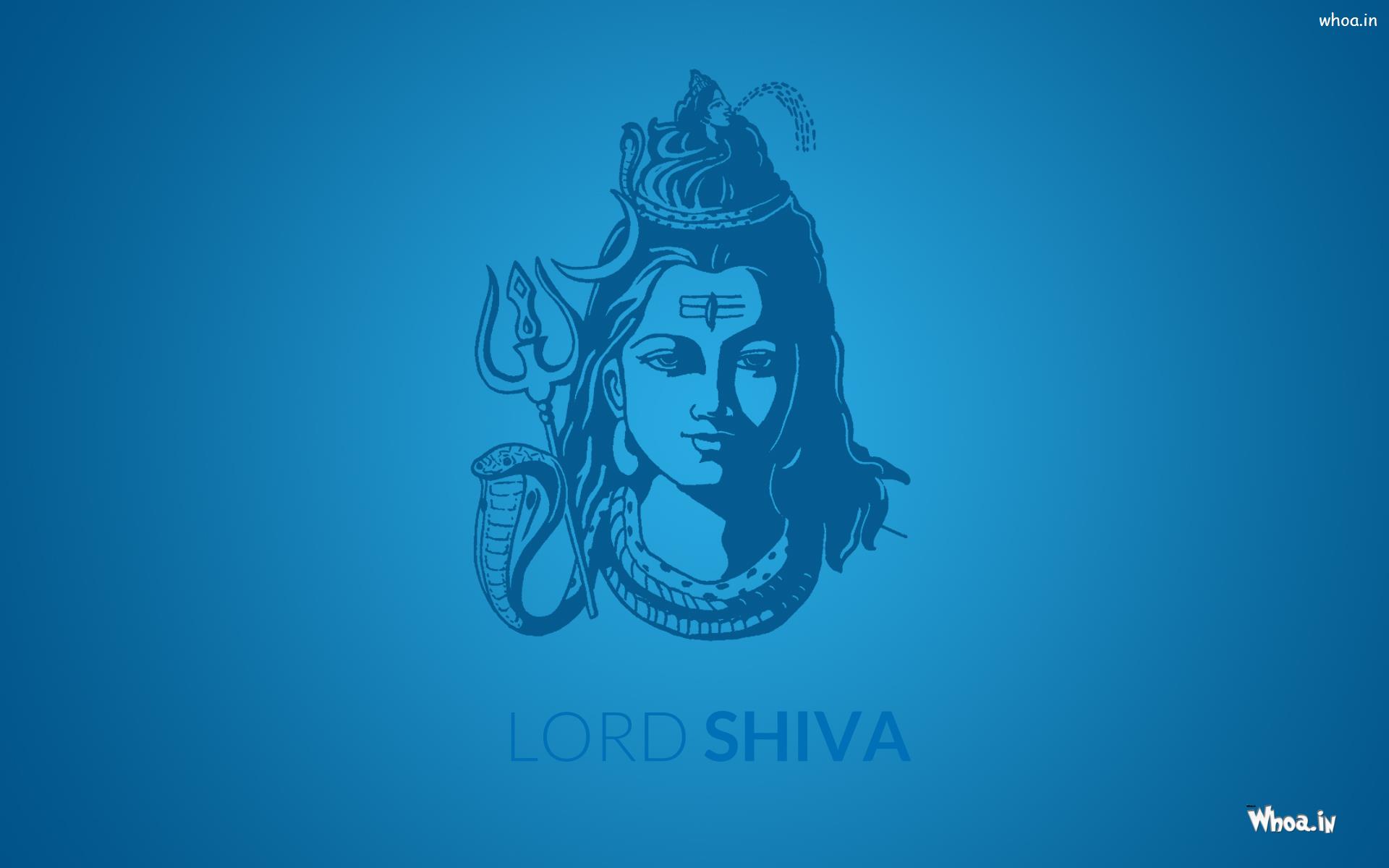 Lord Shiva Face With Blue Background HD Wallpaper