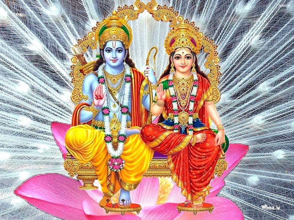 Lord Shree Ram And Mata Sita Darshan Hd Wallpaper