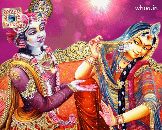 Loves Of Radhe Krishna Animated GIF Wallpaper Free Download