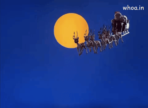 Merry Christmas Santa Claus GIF Background In Sky