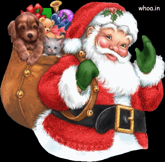 Merry Christmas Santa Claus Greeting GIF Images