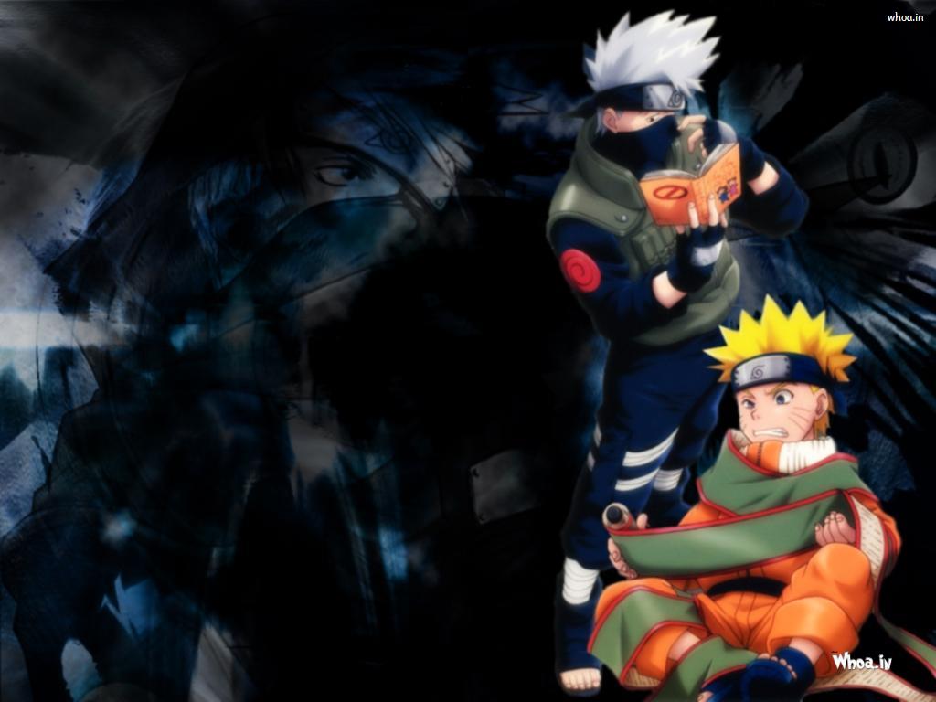 Naruto With Kakashi Cartoon Fun HD Wallpaper