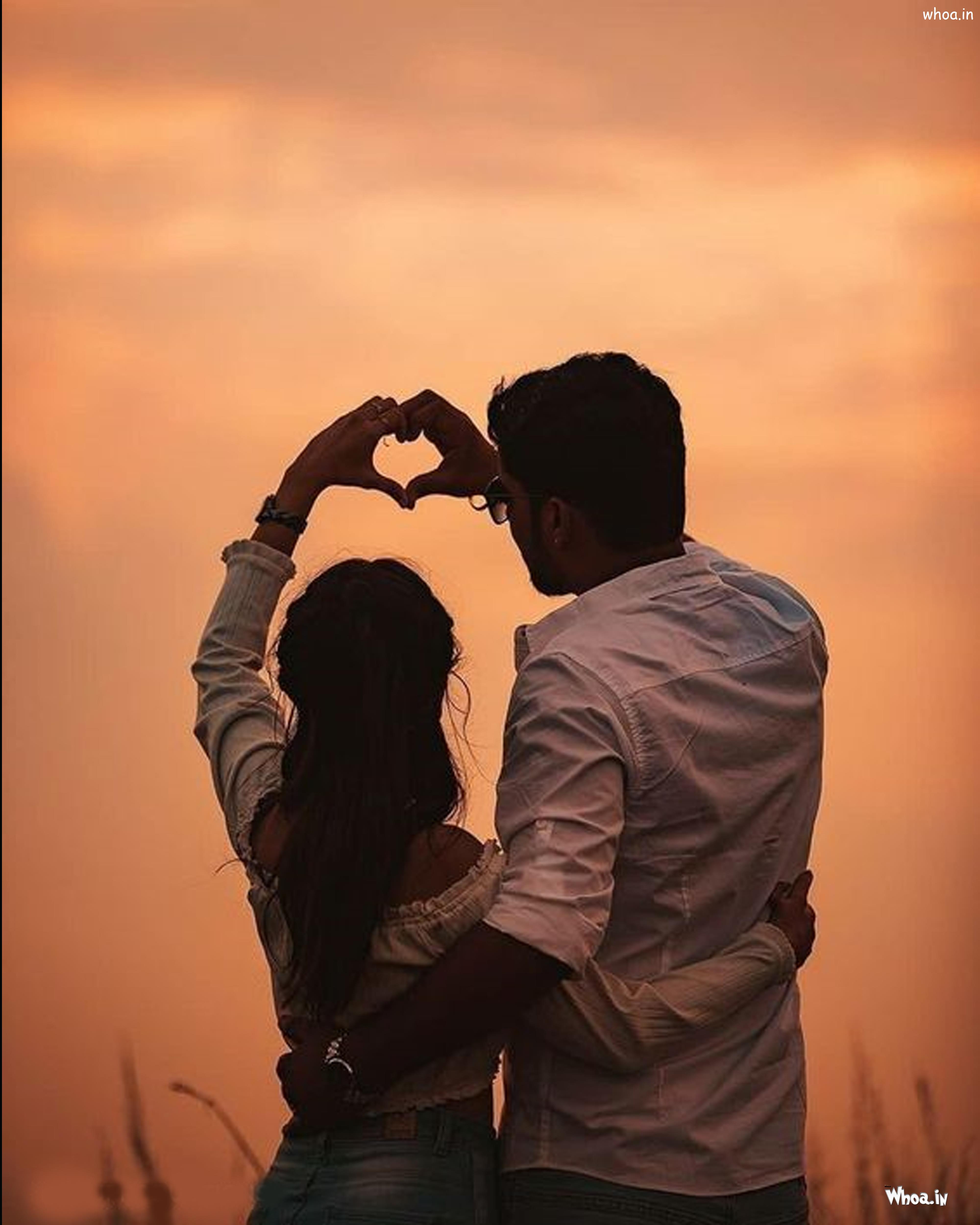 Photoshoot Love Heart Created By Young Couple Hand HD Images