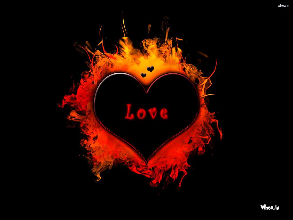 Red Love Fire Heart Hd Wallpaper