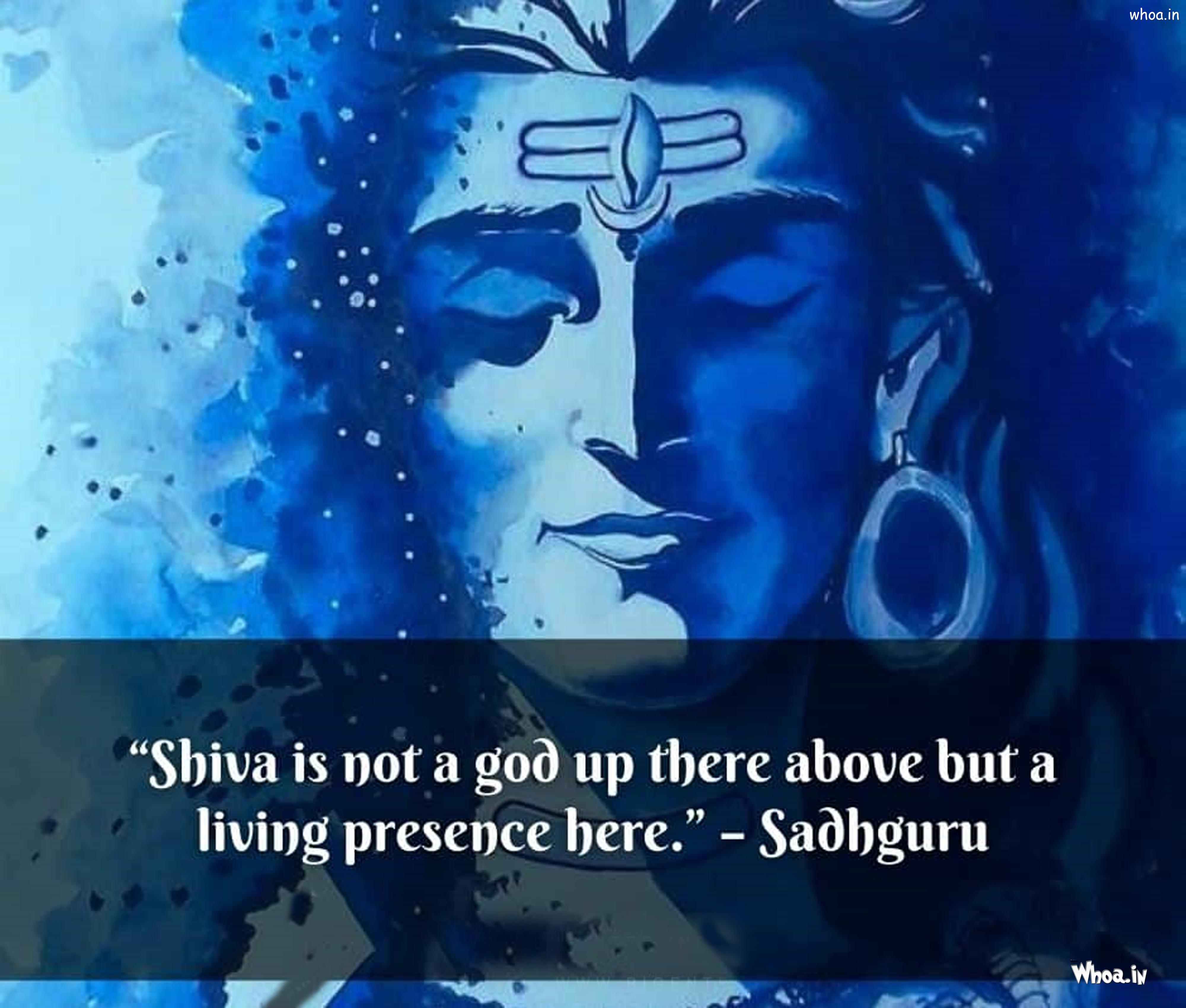 Shiva Quotes, Lord Mahadev Image With Lite Blue Background