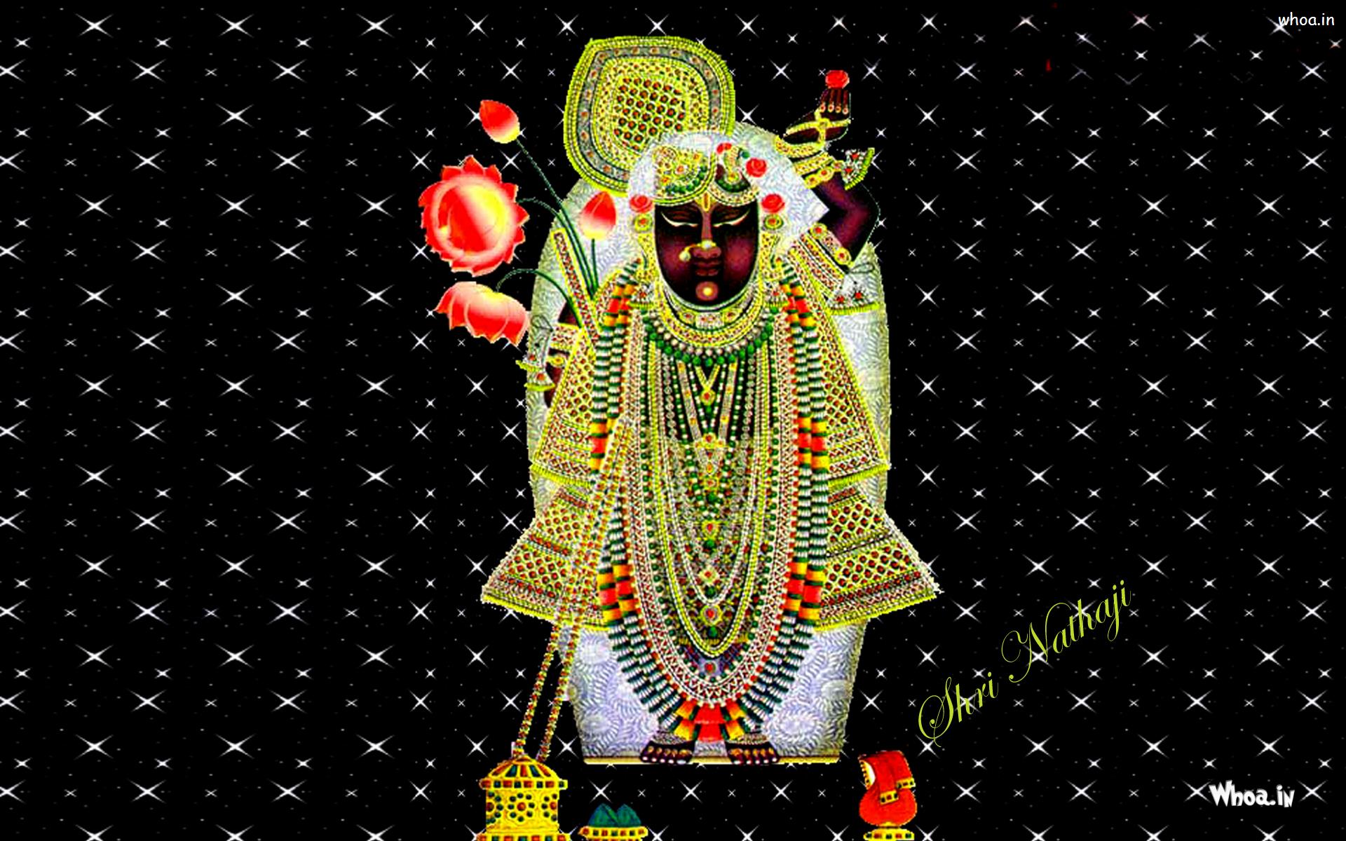 Shree Nathji Darshna Wirh Dark Background HD Desktop Wallpaper