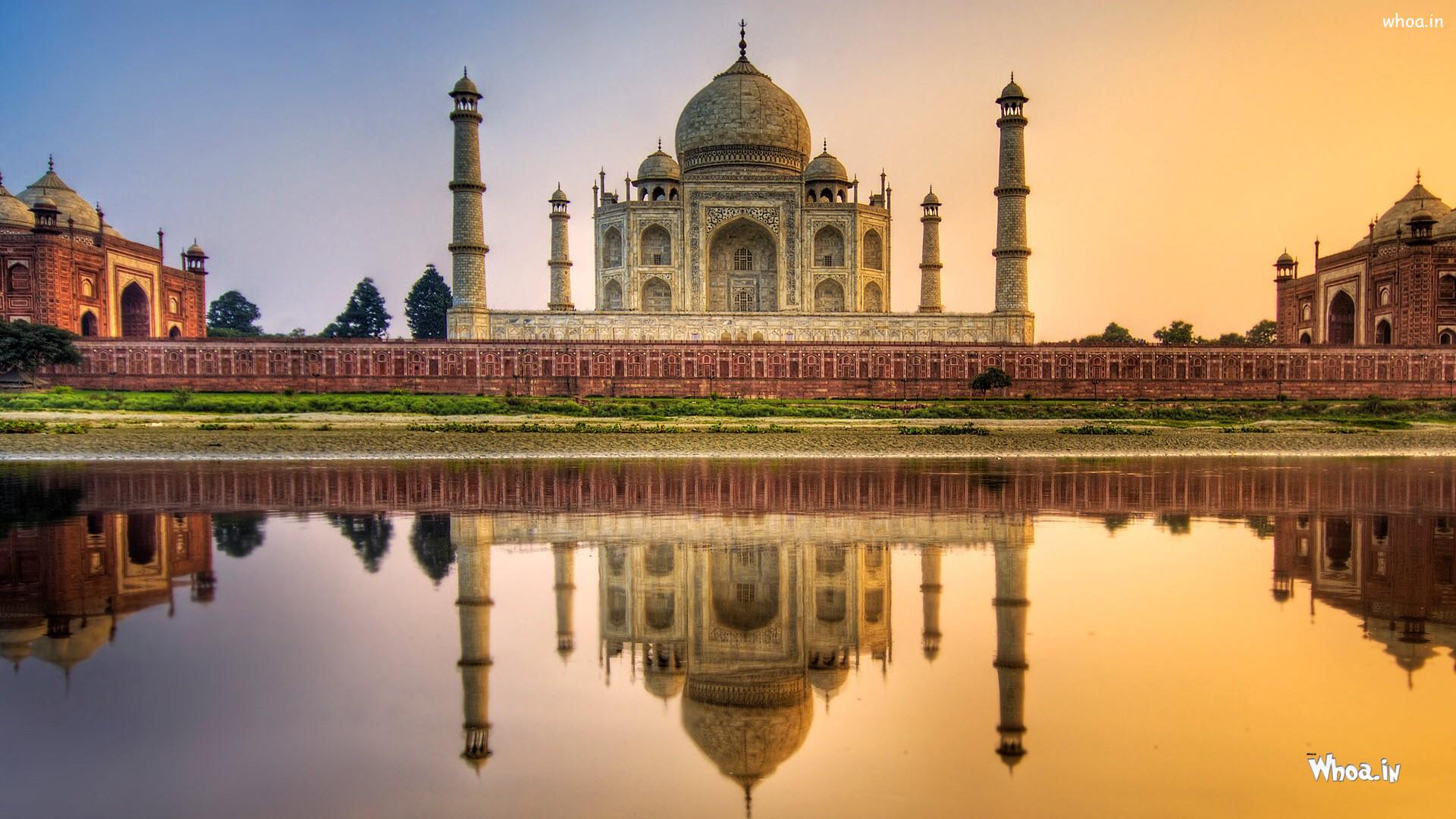 The Taj Mahal Sunset HD Computer Desktop Wallpaper