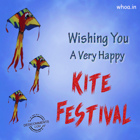 Wishes For Kite Festival Animated Greeting Gif